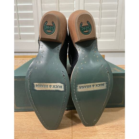 Buck & Brana Austin Anaconda Leather Western Black Booties Boots Size 7.5 NIB - Picture 10 of 13